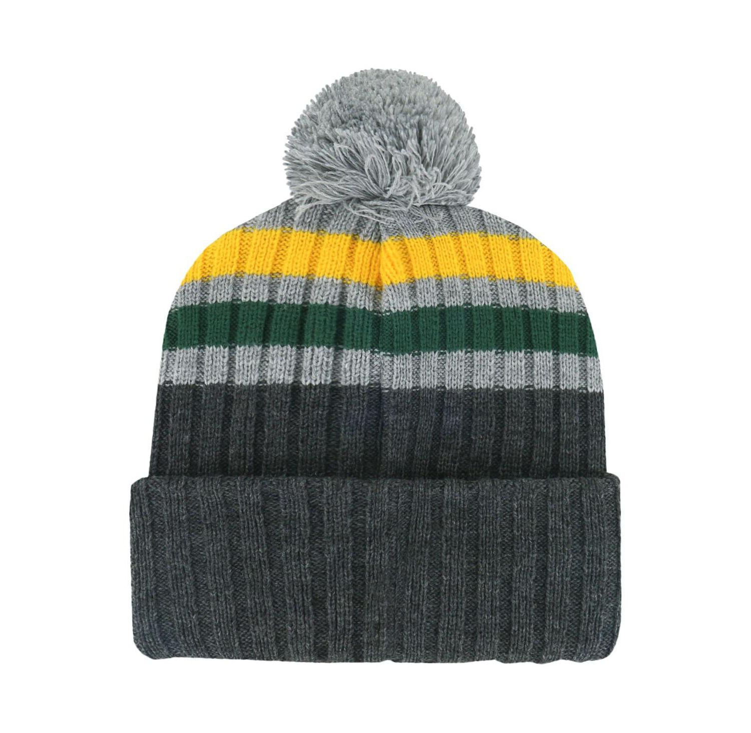 Men's Gray Oakland Athletics Stack Cuffed Knit Hat with Pom