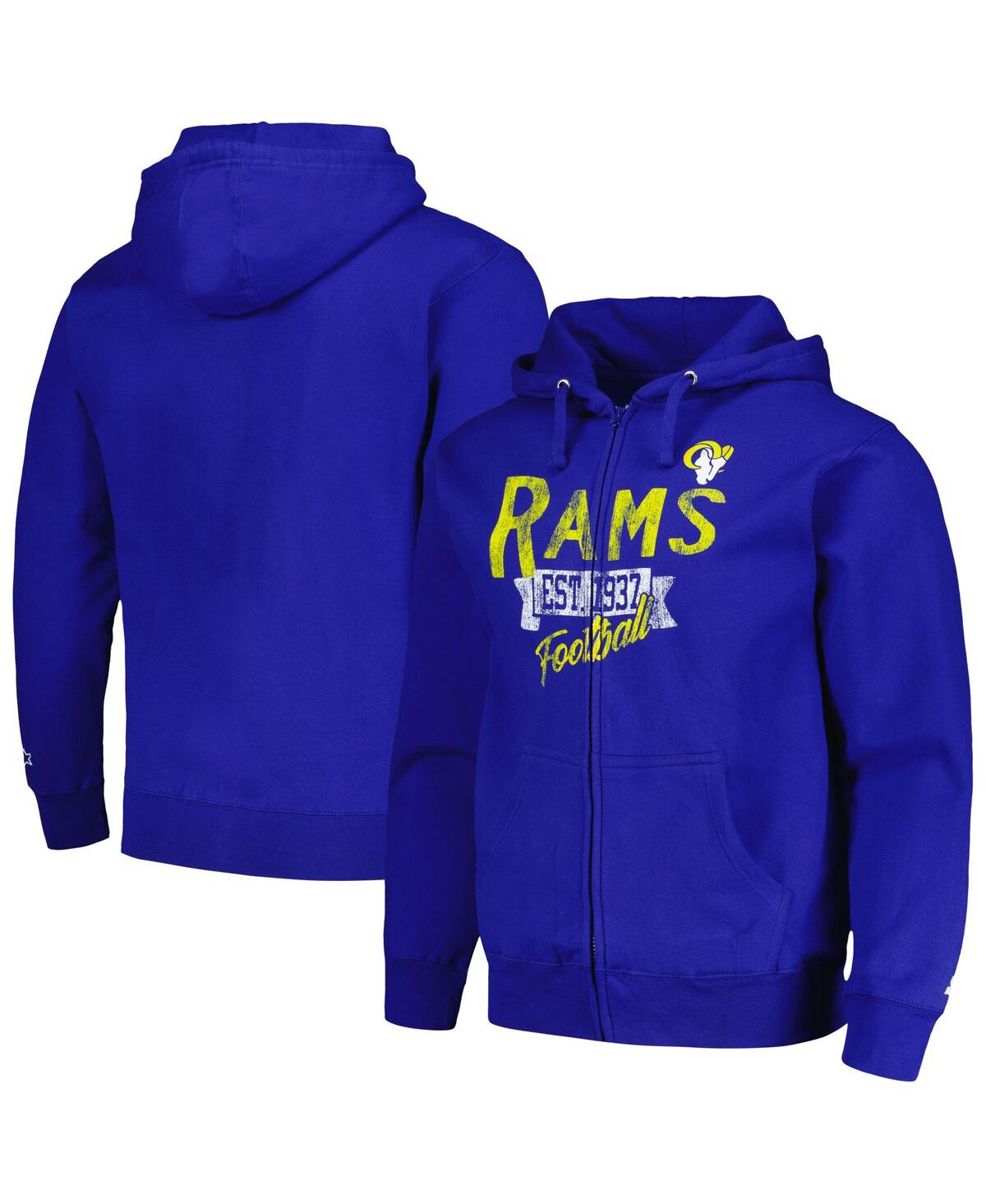 Starter Men's Royal Los Angeles Rams Domestic Post Season Full-zip Hoodie In Royal