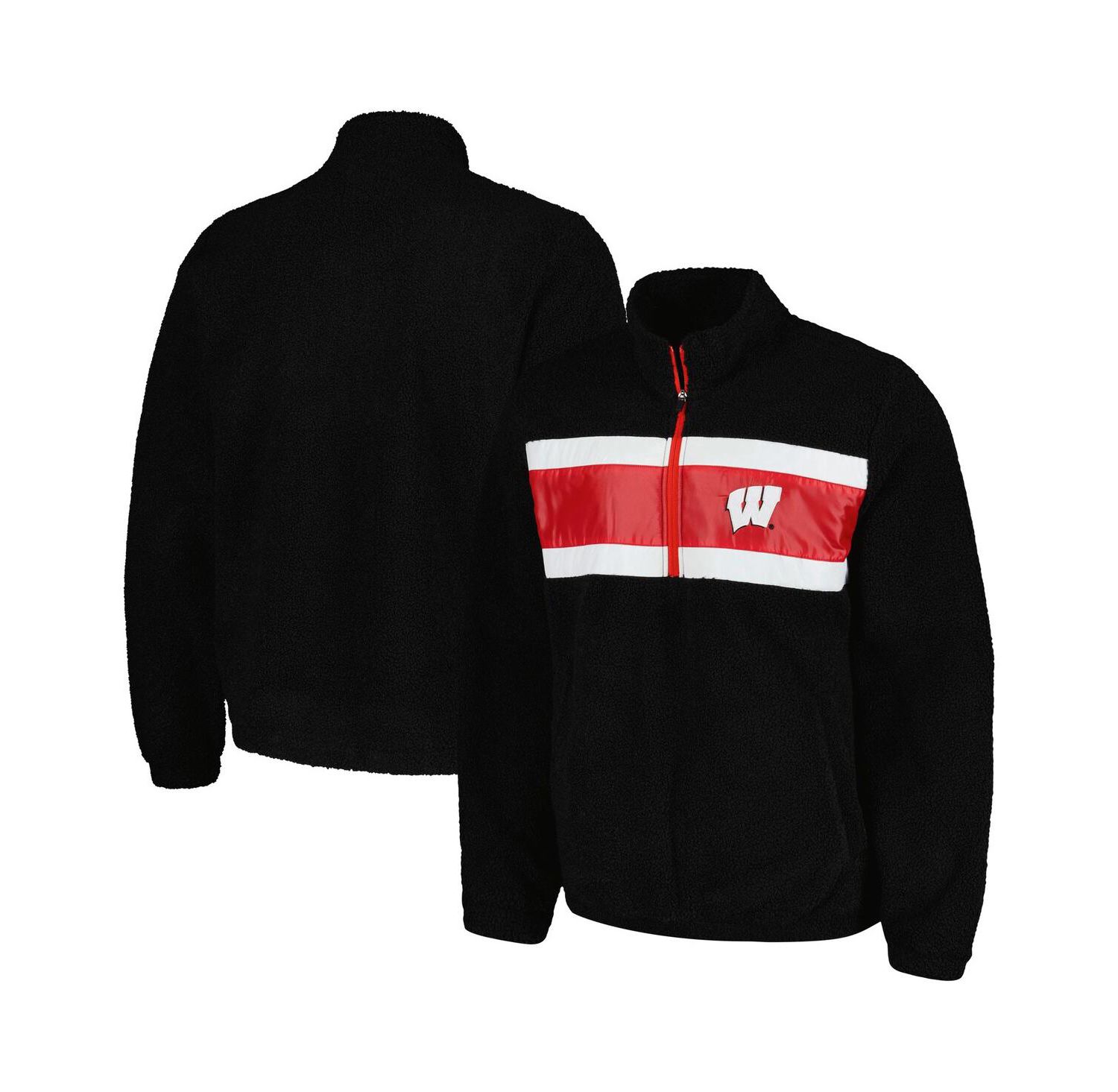 Men's Black Wisconsin Badgers Pinch Runner Half-Zip Top