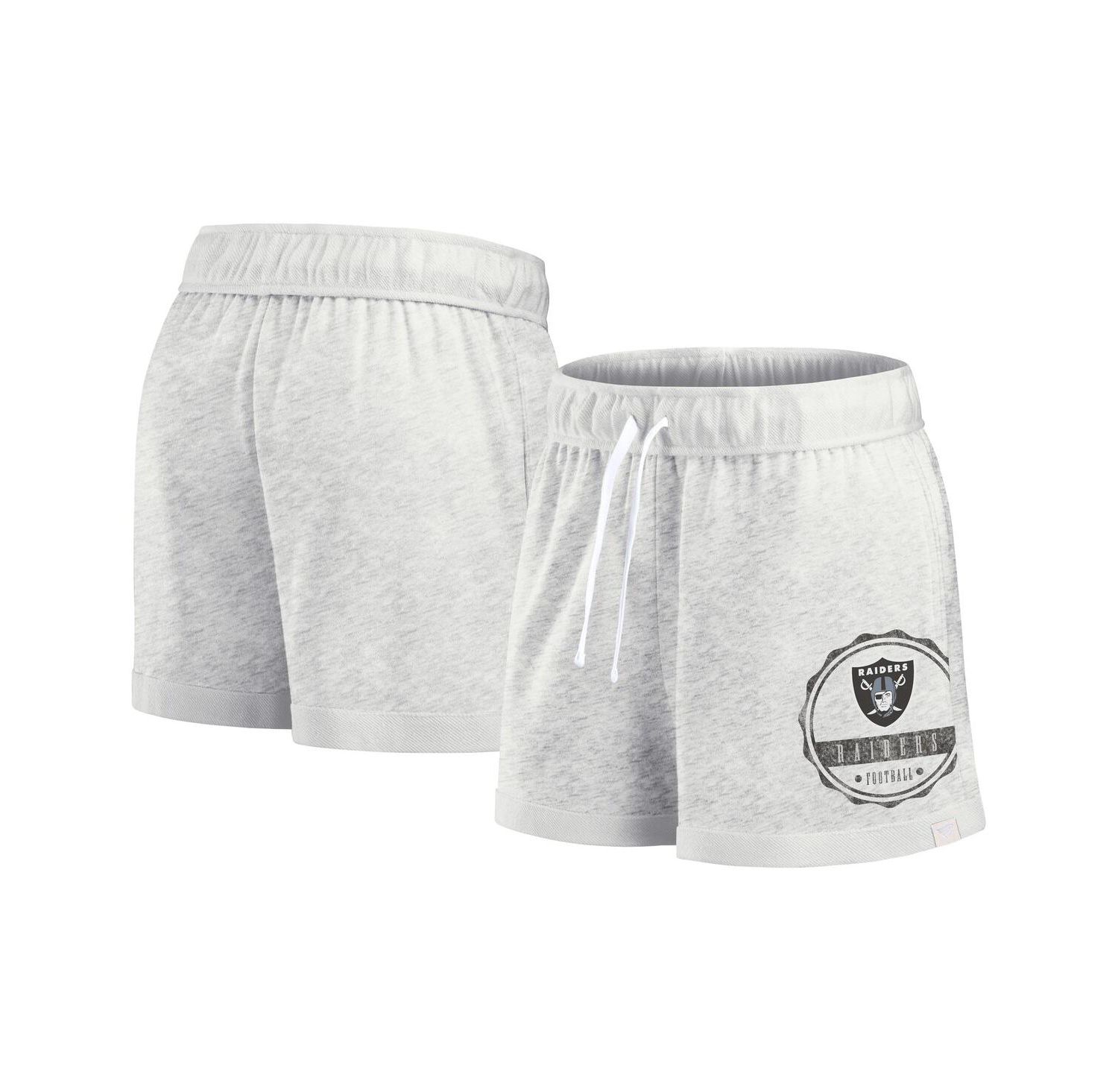 Women's Oatmeal Las Vegas Raiders Vintage Badge Shorts