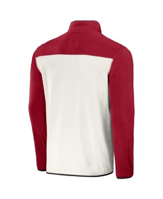 Men's Cardinal/Cream Arizona Cardinals Micro Fleece Quarter-Snap Jacket
