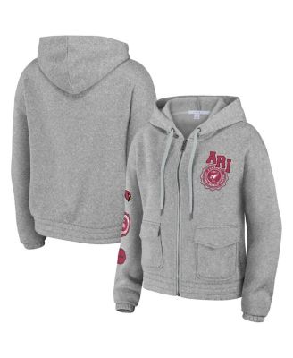 Women's Heather Gray Arizona Cardinals Full-Zip Hoodie