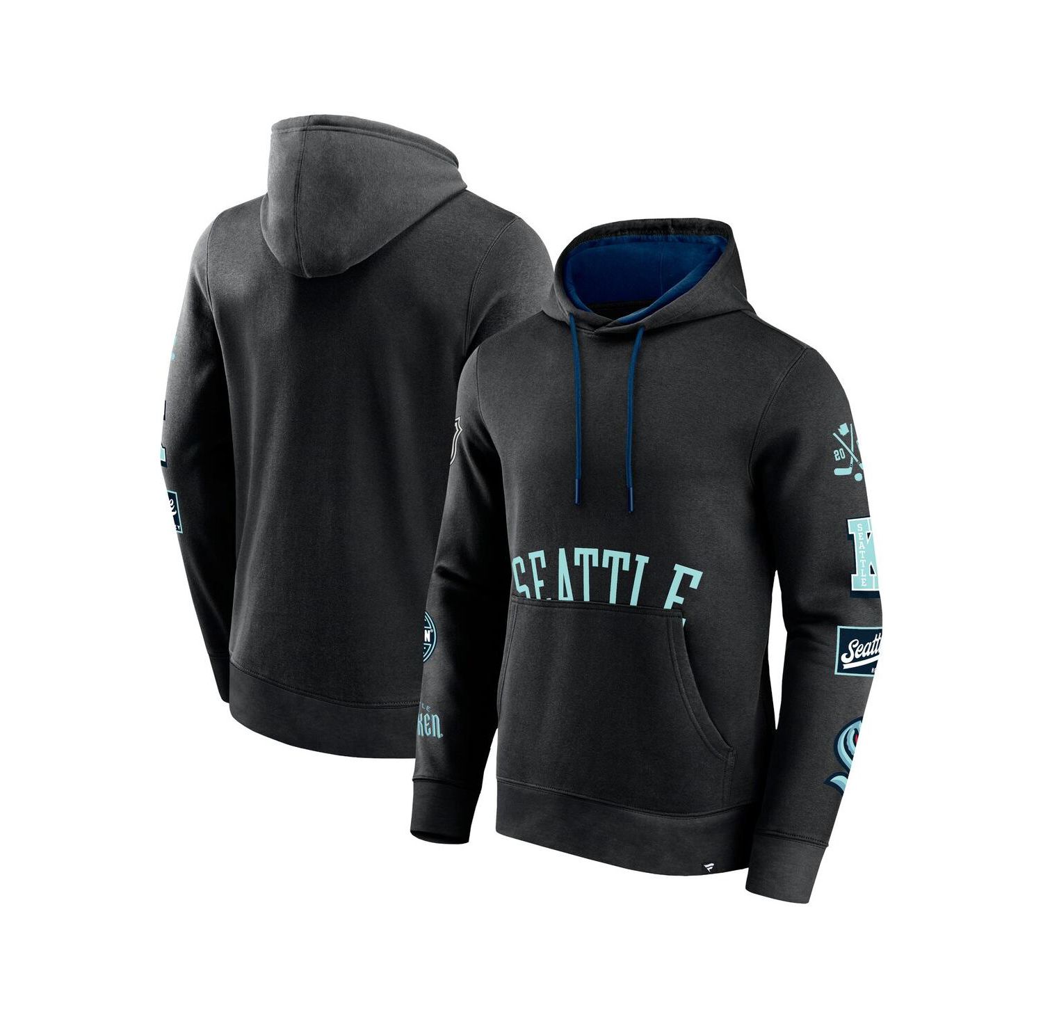 Men's Black Seattle Kraken Wild Winner Fleece Pullover Hoodie