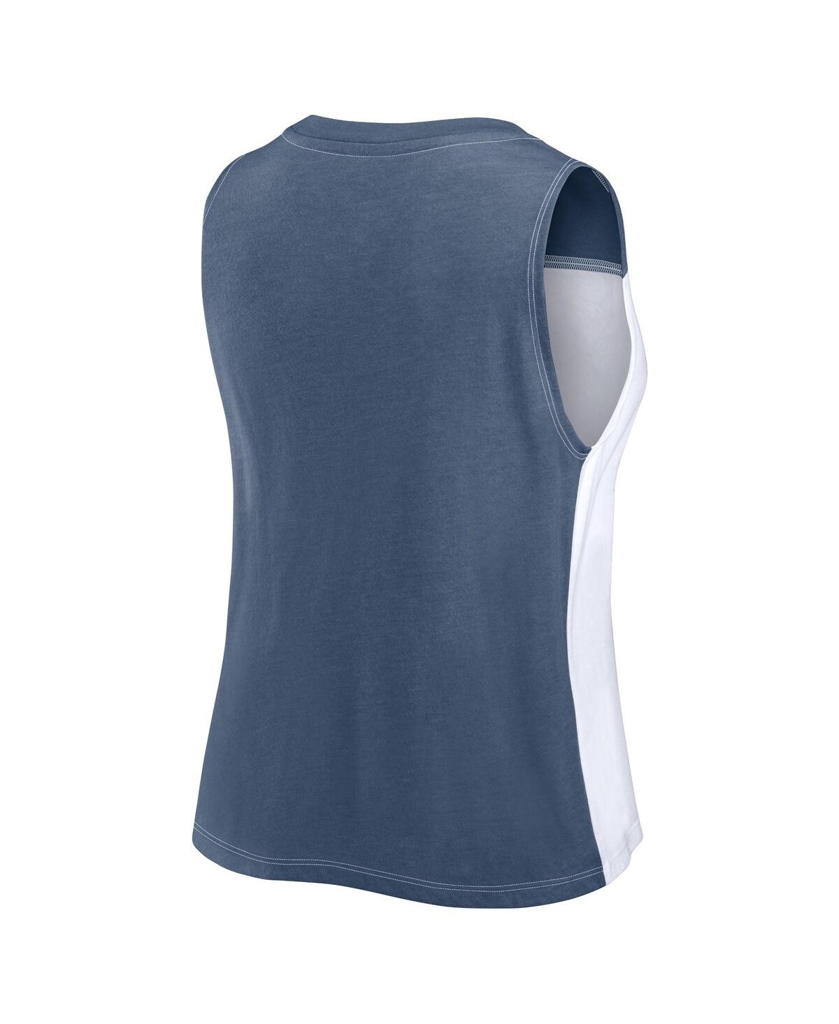 Fanatics Women's Navy/white Houston Astros Color-block Tank Top In Navy,white