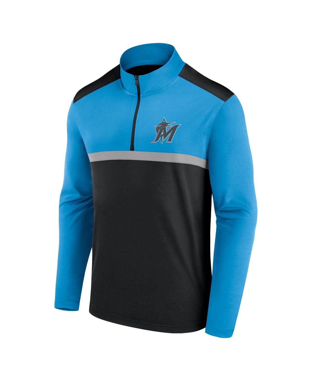 Fanatics Men's Black Miami Marlins Unstoppable Quarter-zip Top In Black