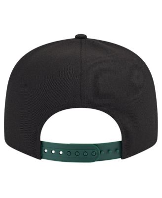 Men's White/Hunter Green Milwaukee Bucks Throwback Gradient Tech Font 9FIFTY Snapback Hat