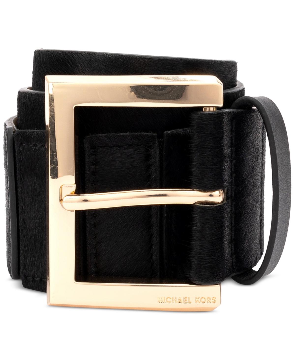 Michael Michael Kors Women's Wide Calf Hair Leather Belt