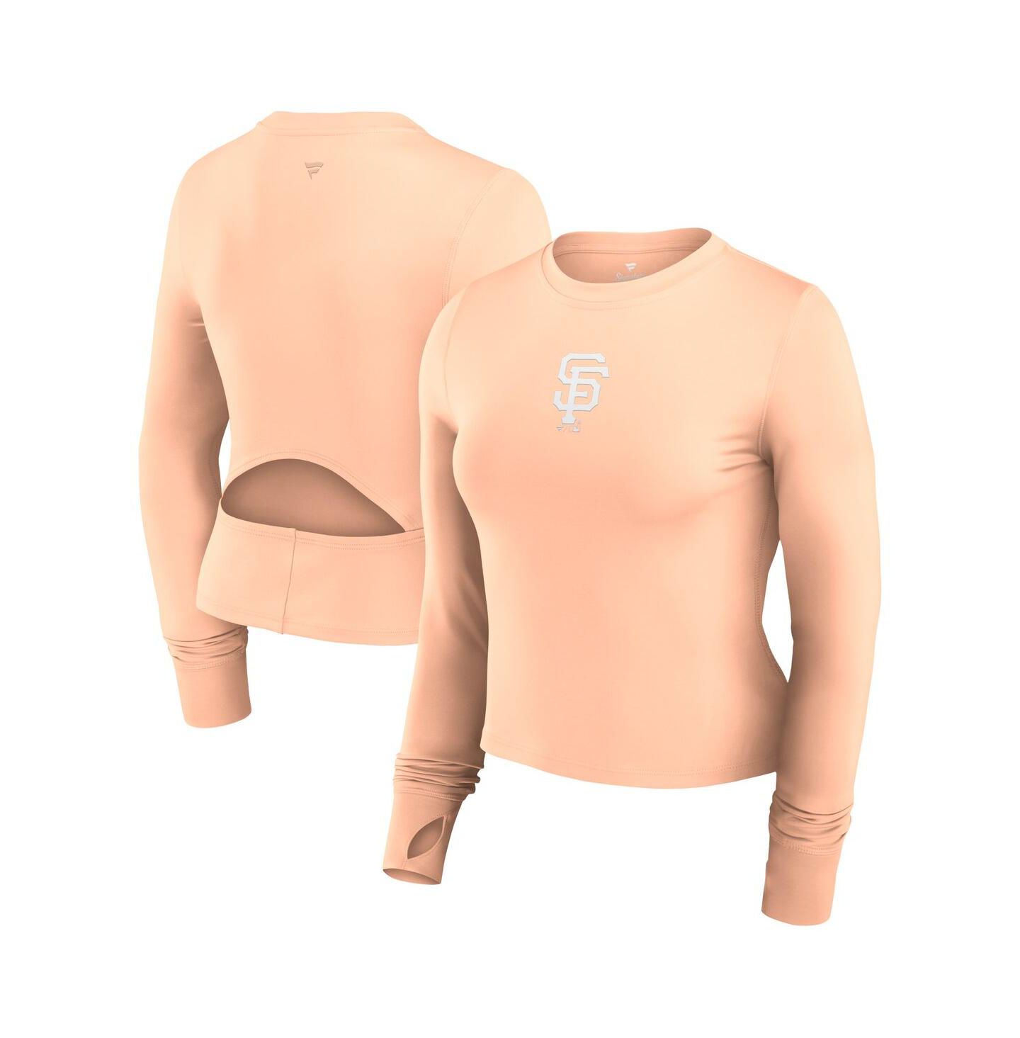 Женский топ Fanatics Pink San Francisco Giants Studio Fitted Long Sleeve Gym — фото 1