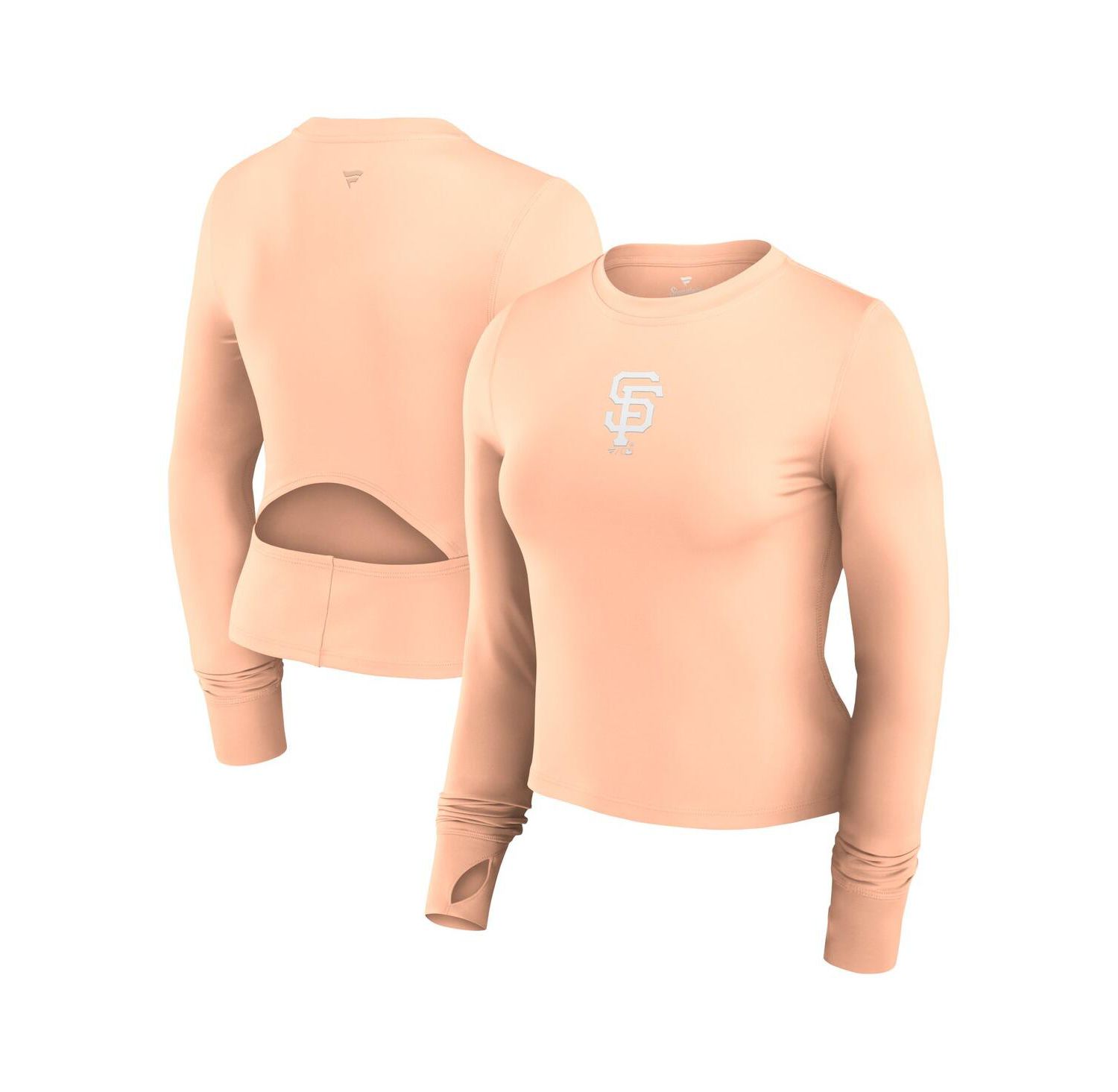 Women's Pink San Francisco Giants Studio Fitted Long Sleeve Gym Top