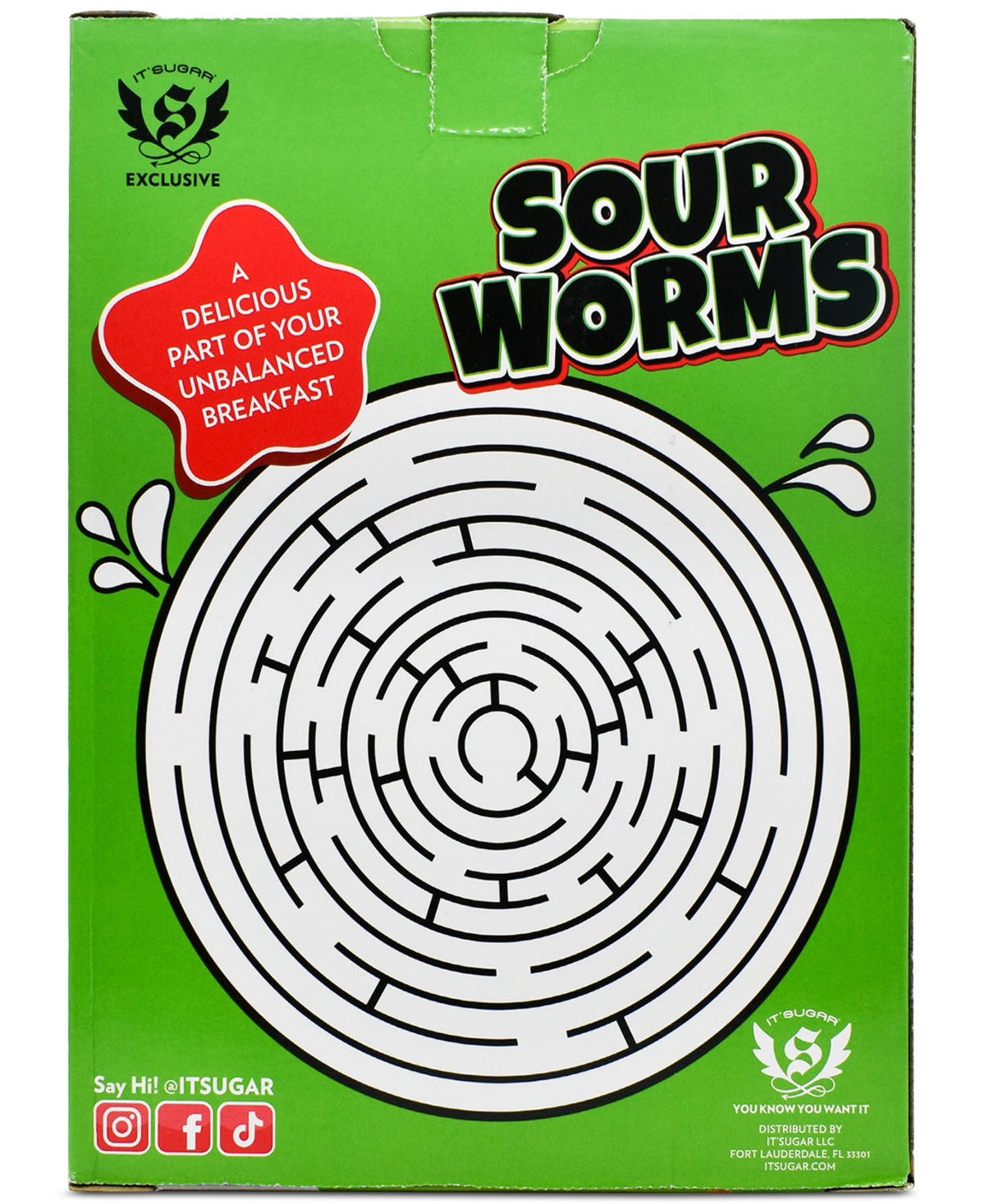 It'sugar Sour Worms Cereal Gift Box, 24 oz