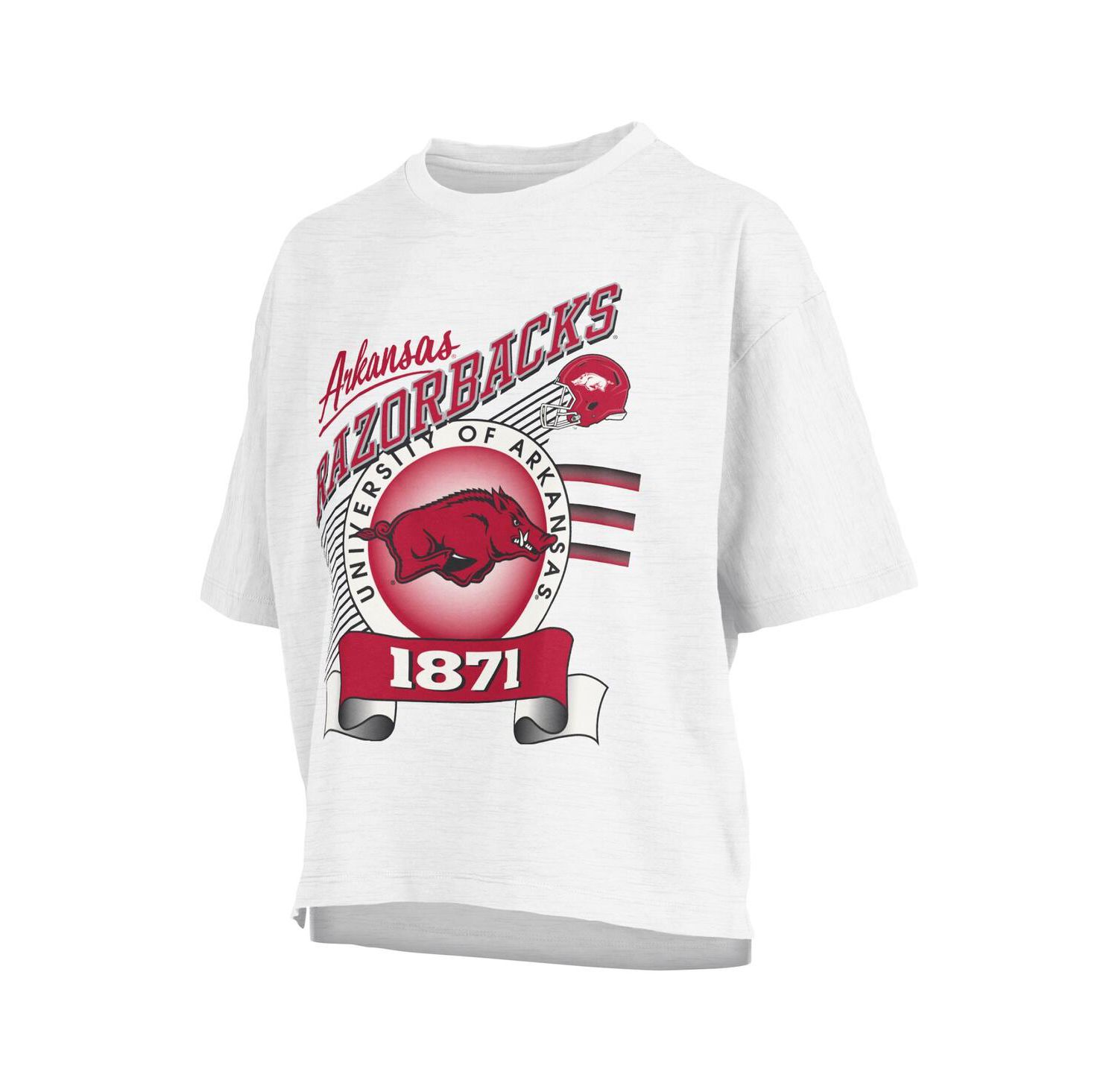 Women's White Arkansas Razorbacks Rock Roll Slub T-Shirt