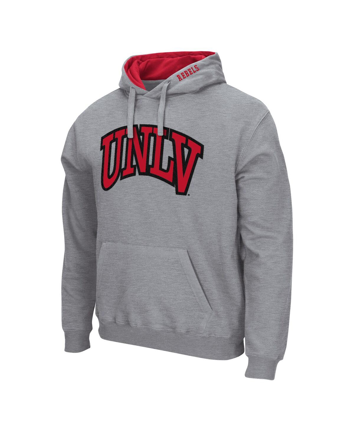 Colosseum Men's Heathered Gray Unlv Rebels Arch And Logo Pullover Hoodie In Heather Gray