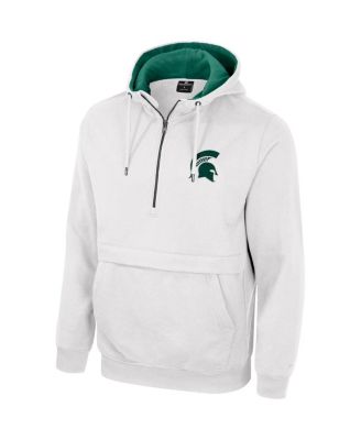Men's White Michigan State Spartans Half-Zip Hoodie