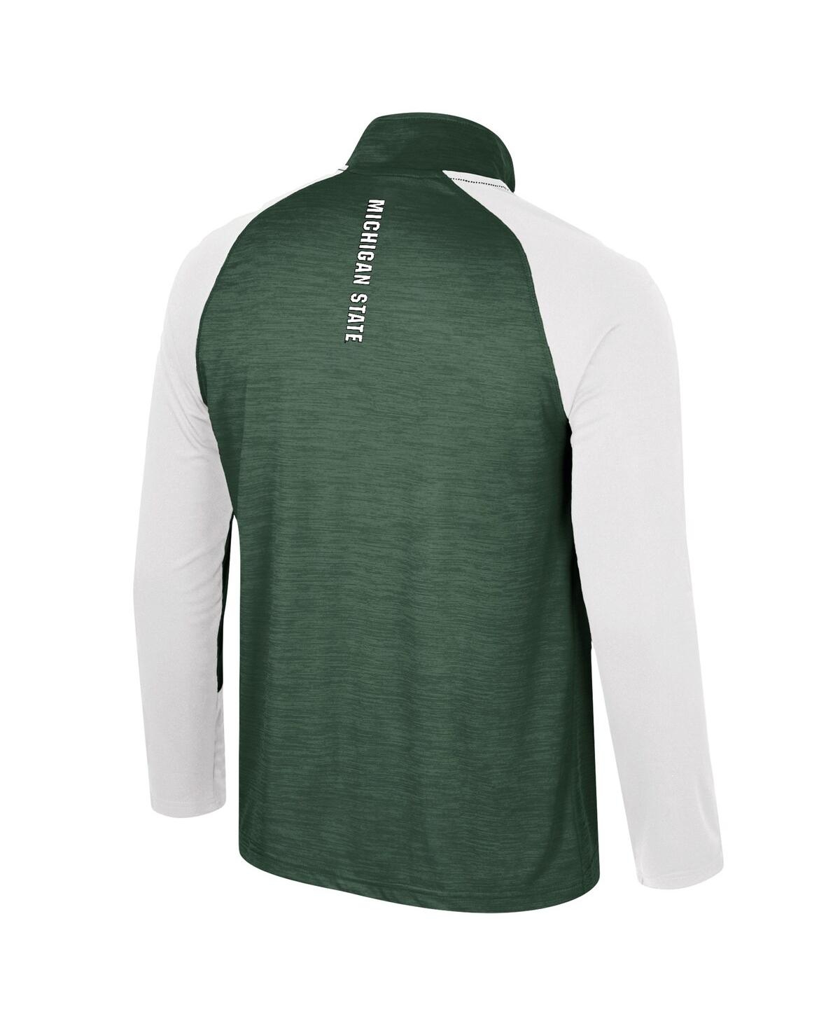 Colosseum Men's Green Michigan State Spartans Langmore Raglan Quarter-zip Top In Green