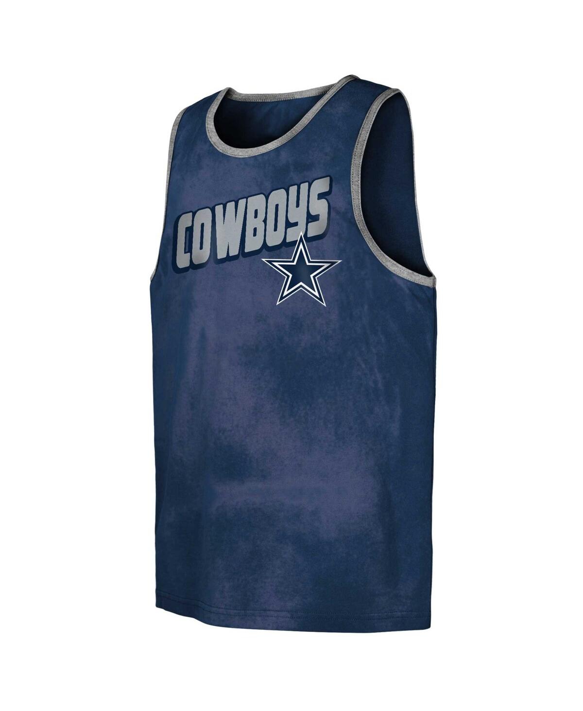 Outerstuff Big Boys and GirlsDallas Cowboys Sun-Bleached Ride the Tide Tank Top - Navy