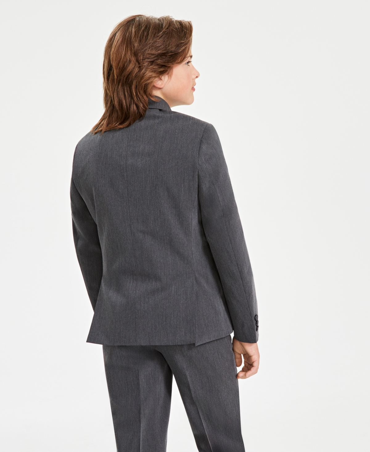 B By Brooks Brothers Big Boys Classic Fit Stretch Suit Jacket In Medium Grey