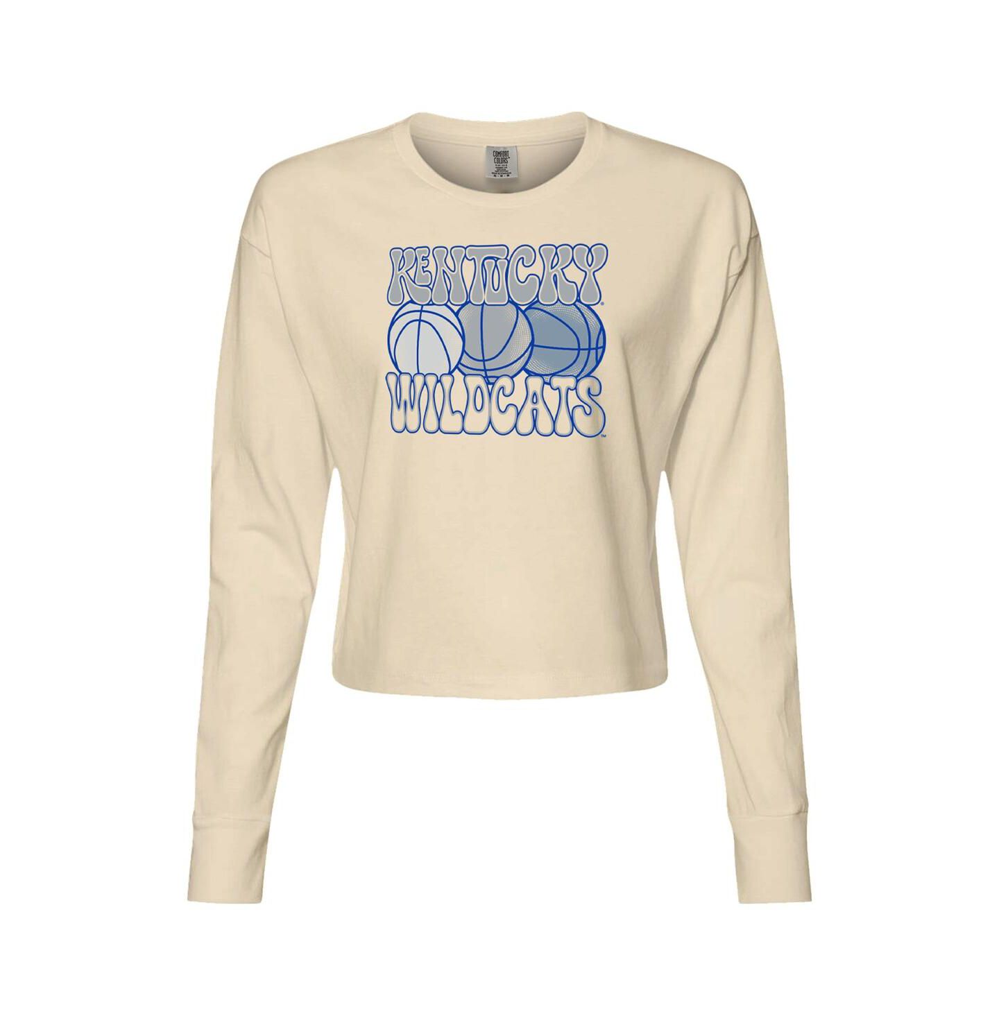 Женская футболка Image One Natural Kentucky Wildcats Comfort Colors Basketball Cropped Long Sleeve — фото 2