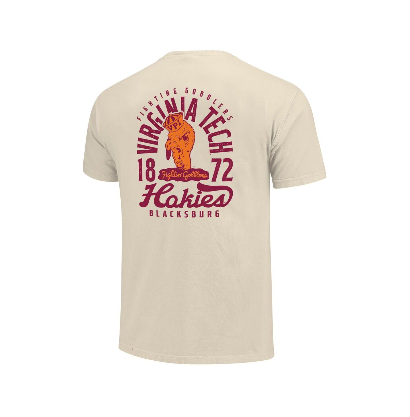 Мужская футболка Image One Cream Virginia Tech Hokies Comfort Colors Mascot Overlay — фото 3