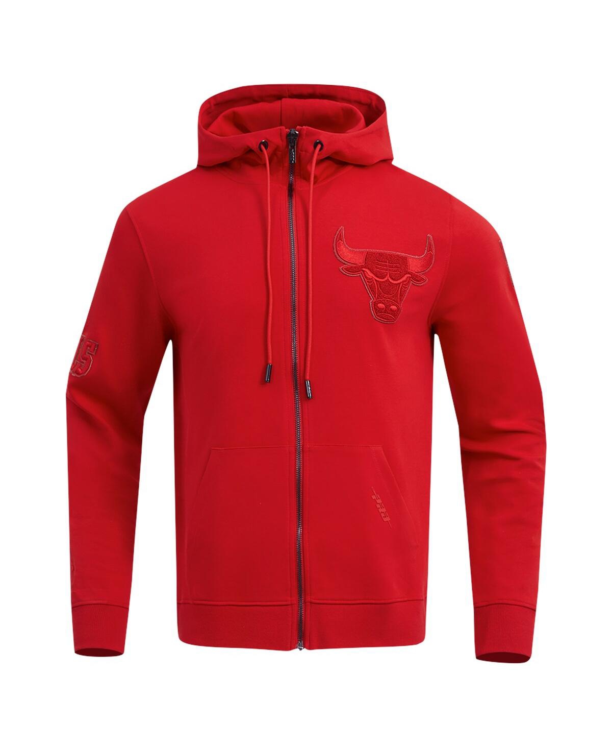 Pro Standard Men's Red Chicago Bulls Triple Tonal Dk Full-zip Hoodie Jacket In Red
