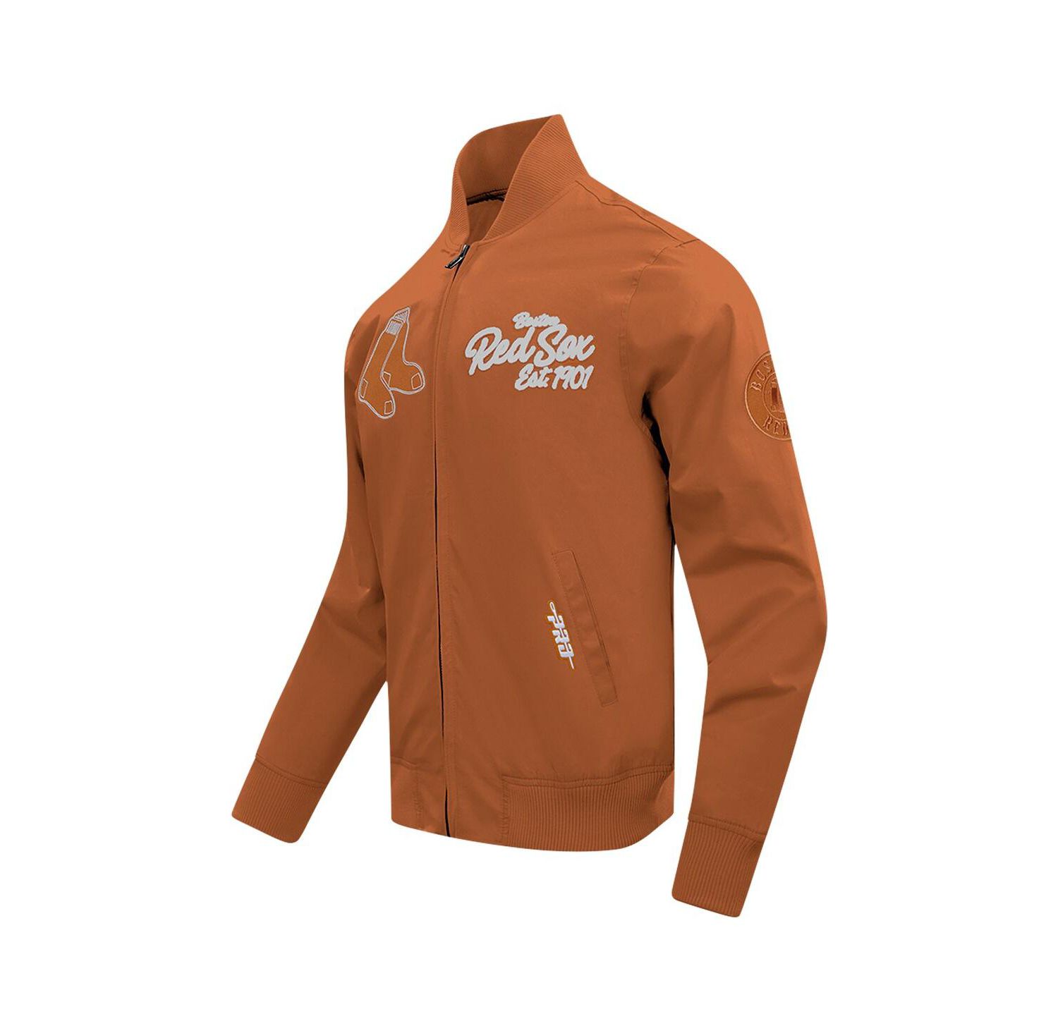 Men's Brown Boston Red Sox Paint The City Twill Full-Zip Jacket