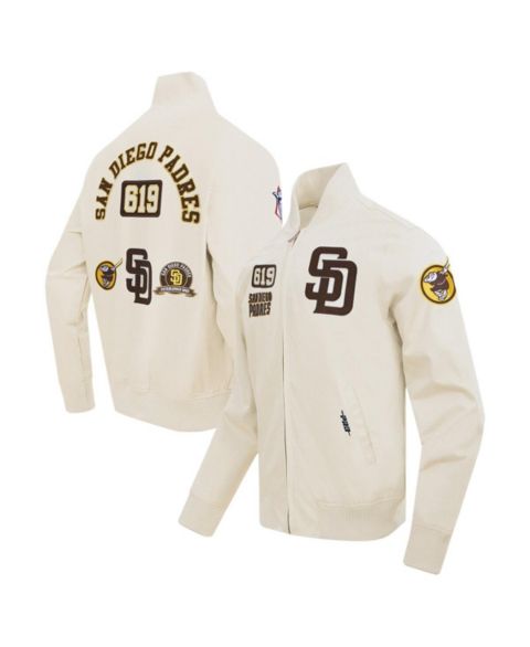 Мужская куртка Pro Standard Cream San Diego Padres Area Code Twill Full-Zip