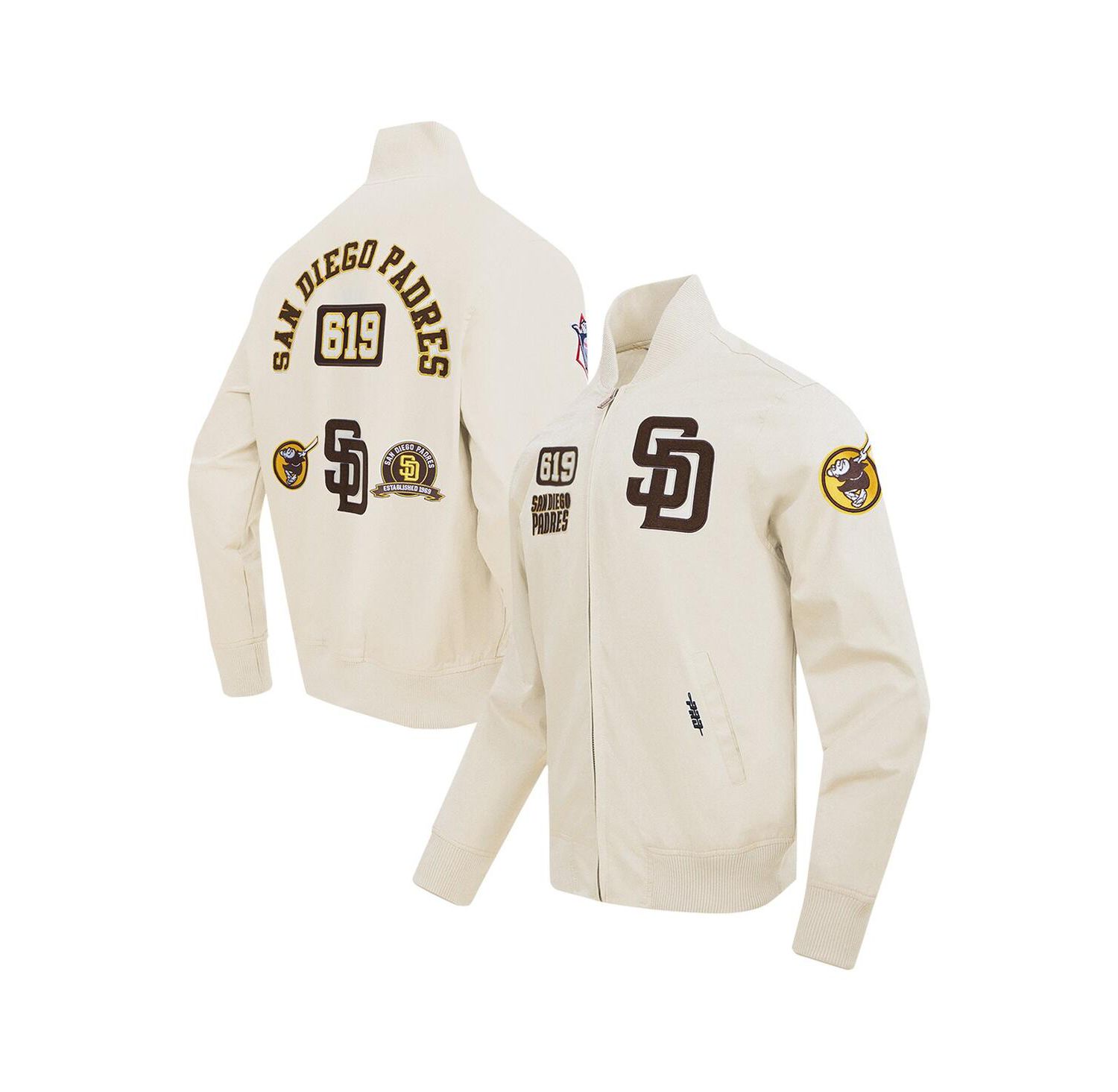 Men's Cream San Diego Padres Area Code Twill Full-Zip Jacket