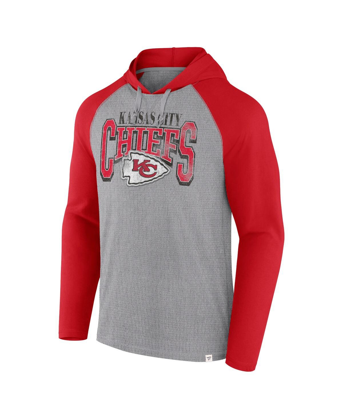 Fanatics Men'sRed Kansas City Chiefs Under Center Long Sleeve Hoodie T-Shirt -Red