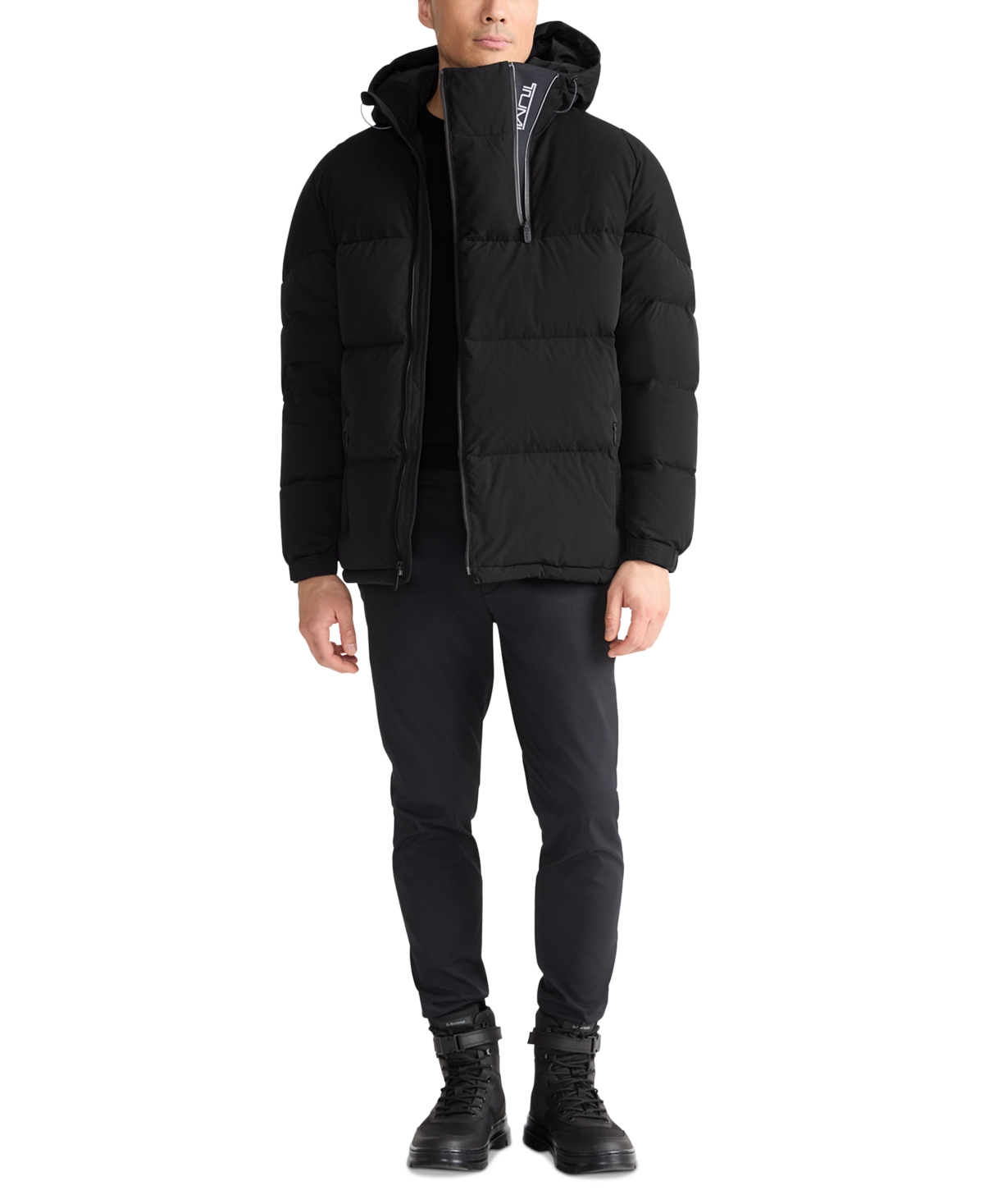 Shop Tumi Men's Asymmetrical Zip Premium Down Fill Heavyweight Puffer In Black