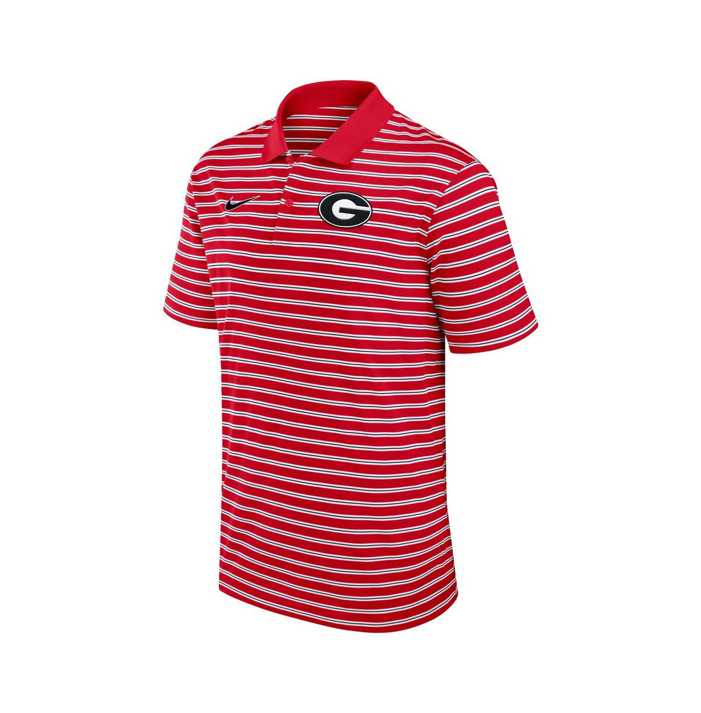 Мужское поло Nike Georgia Bulldogs Primetime Victory Striped Performance Polo, цвет: Чёрный / Белый — фото 4