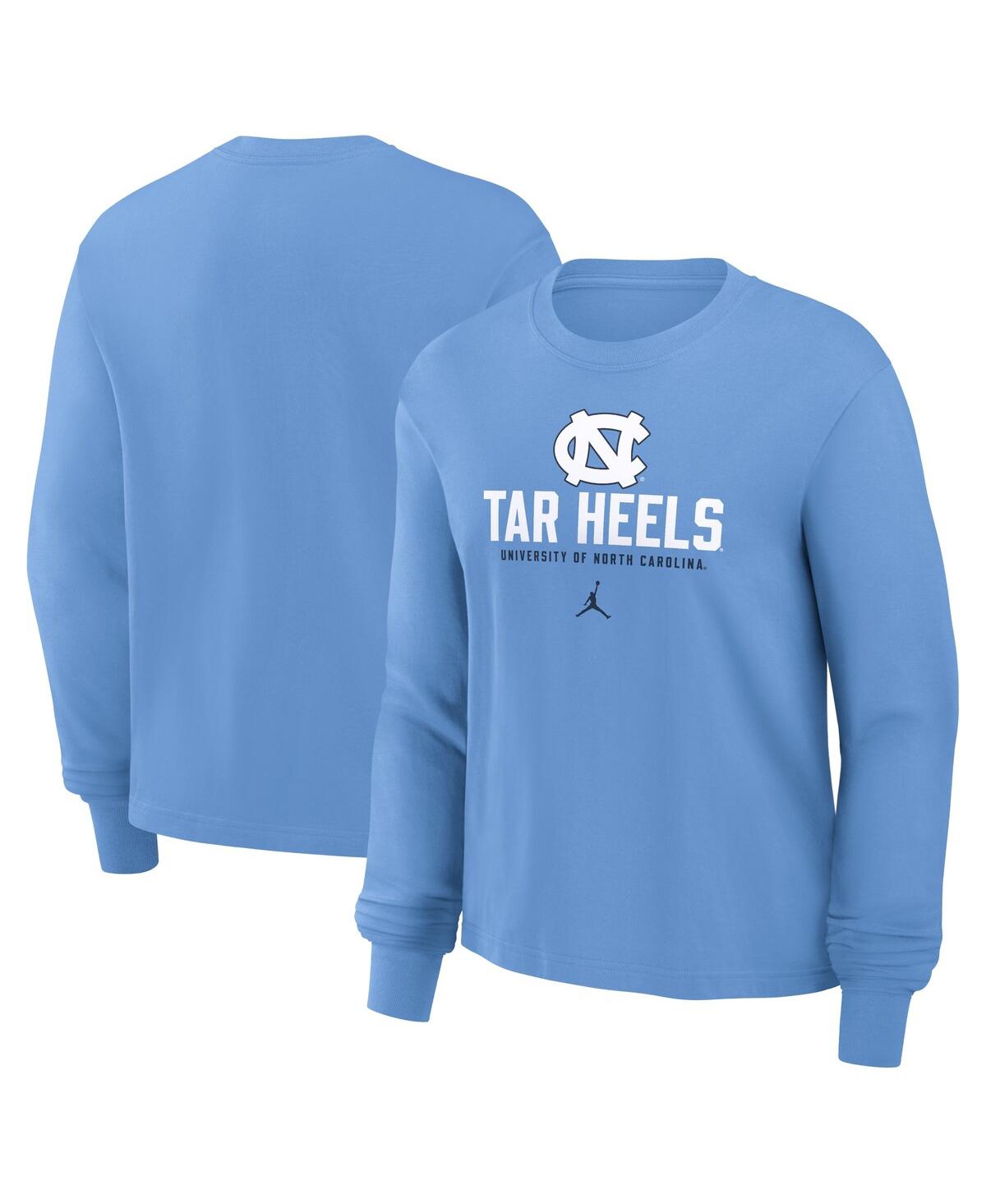JORDAN WOMEN'S CAROLINA BLUE NORTH CAROLINA TAR HEELS PRIMETIME UNIVERSITY LONG SLEEVE BOXY T-SHIRT 