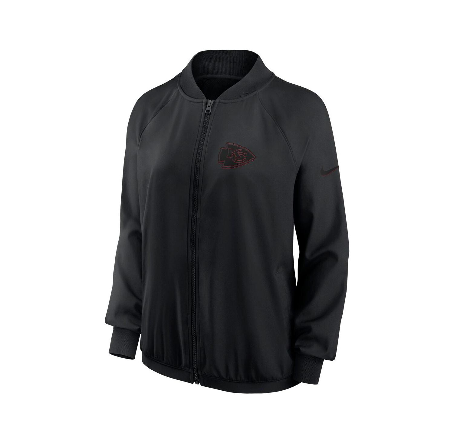 Women's Black Kansas City Chiefs Raglan Full-Zip Jacket