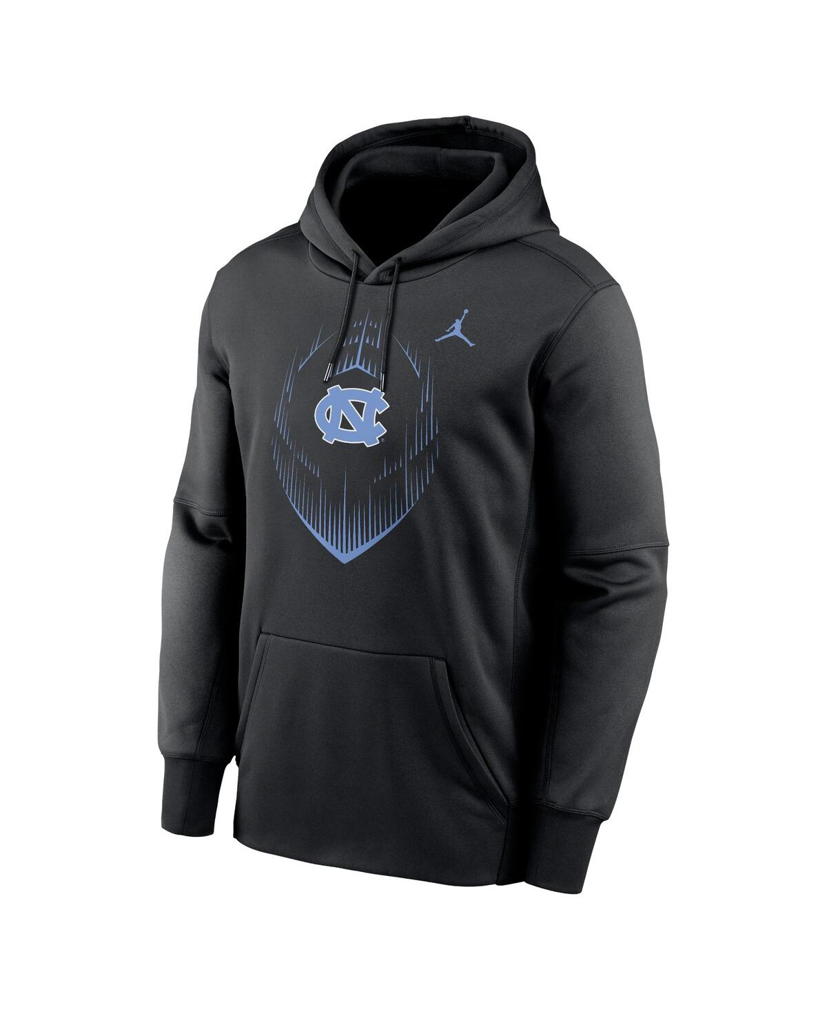 Jordan Men's Black North Carolina Tar Heels Football Icon Performance Fleece Pullover Hoodie In Black