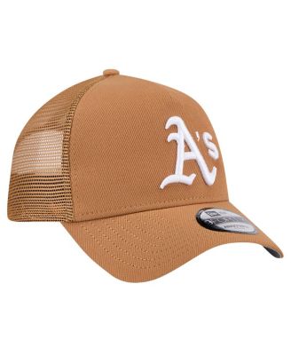 Men's Brown Oakland Athletics A-Frame Trucker 9FORTY Adjustable Hat