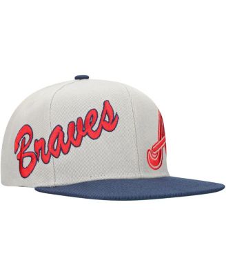 Men's Gray/Navy Atlanta Braves Knock Out Panel Snapback Hat