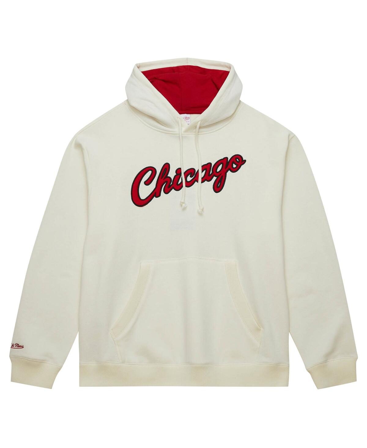 Mitchell & Ness Men'sChicago Bulls Hardwood Classics Vintage Pullover Hoodie - Cream