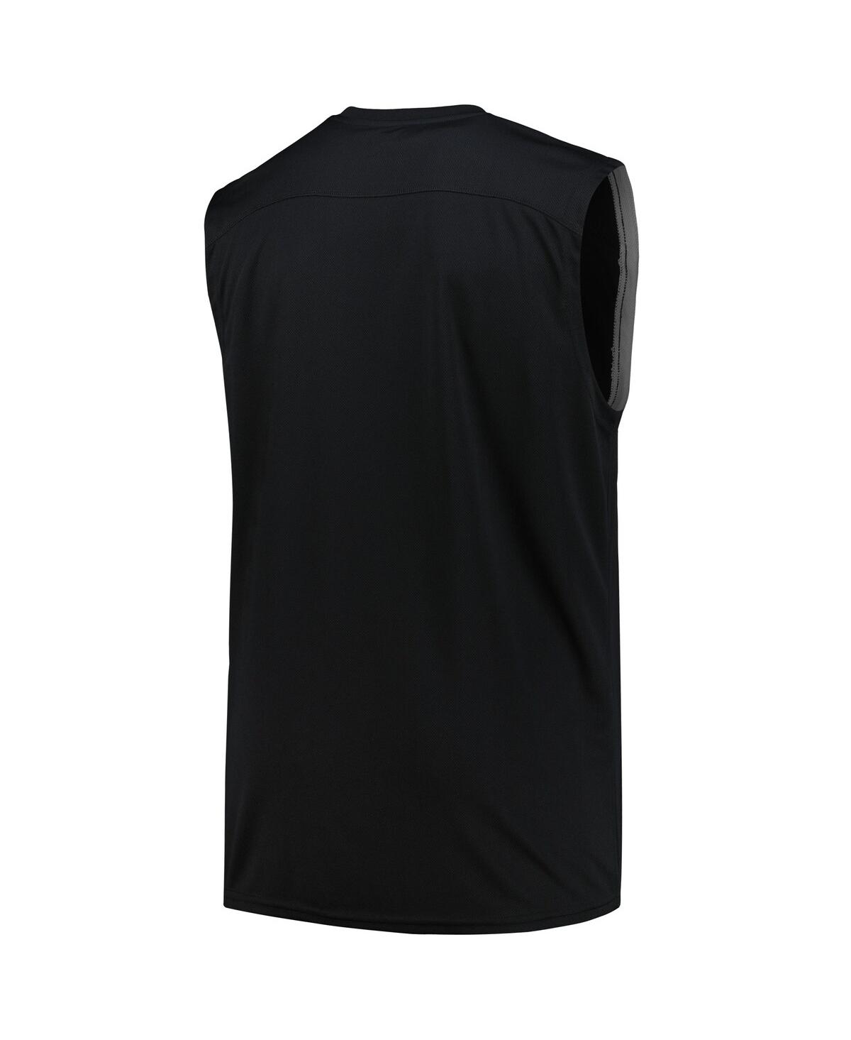 Fanatics Men's Black San Antonio Spurs Big Tall Birdseye Muscle Tank Top In Black