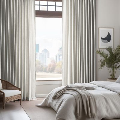 Simply Faux Linen Light Filtering Curtain Pair (2 Panels)
