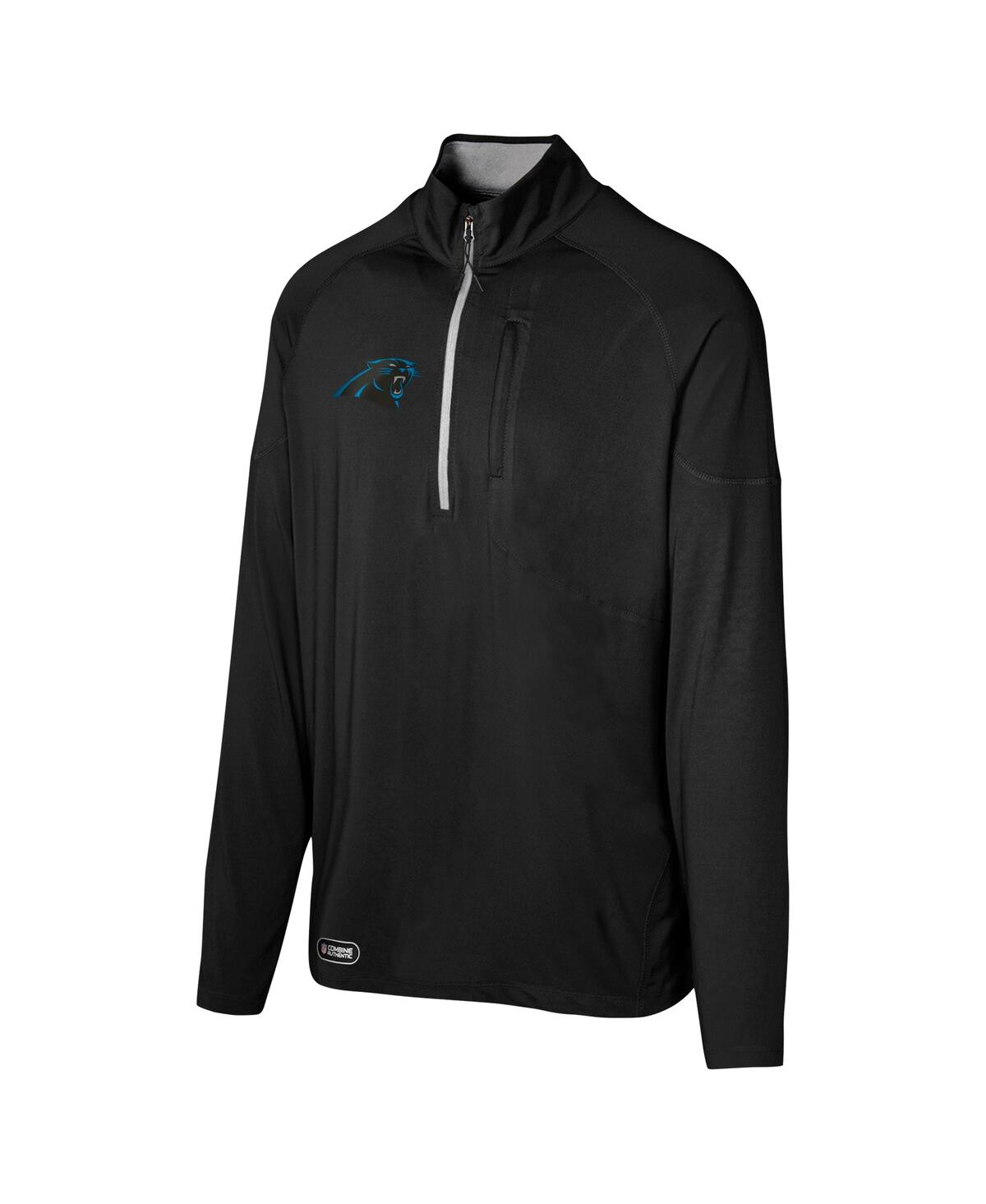 Outerstuff Men's Black Carolina Panthers Grind Iron Quarter-zip Top In Black