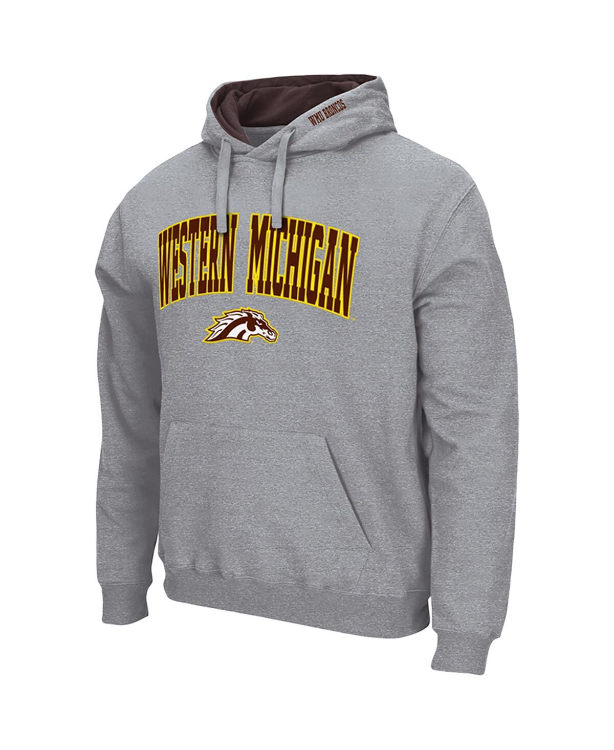 Colosseum Men's Heather Gray Western Michigan Broncos Arch Logo 3.0 Pullover Hoodie In Heather Gray
