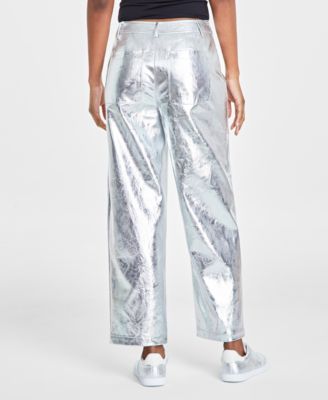 Women's Metallic Faux-Leather Pants, Created for Macy's