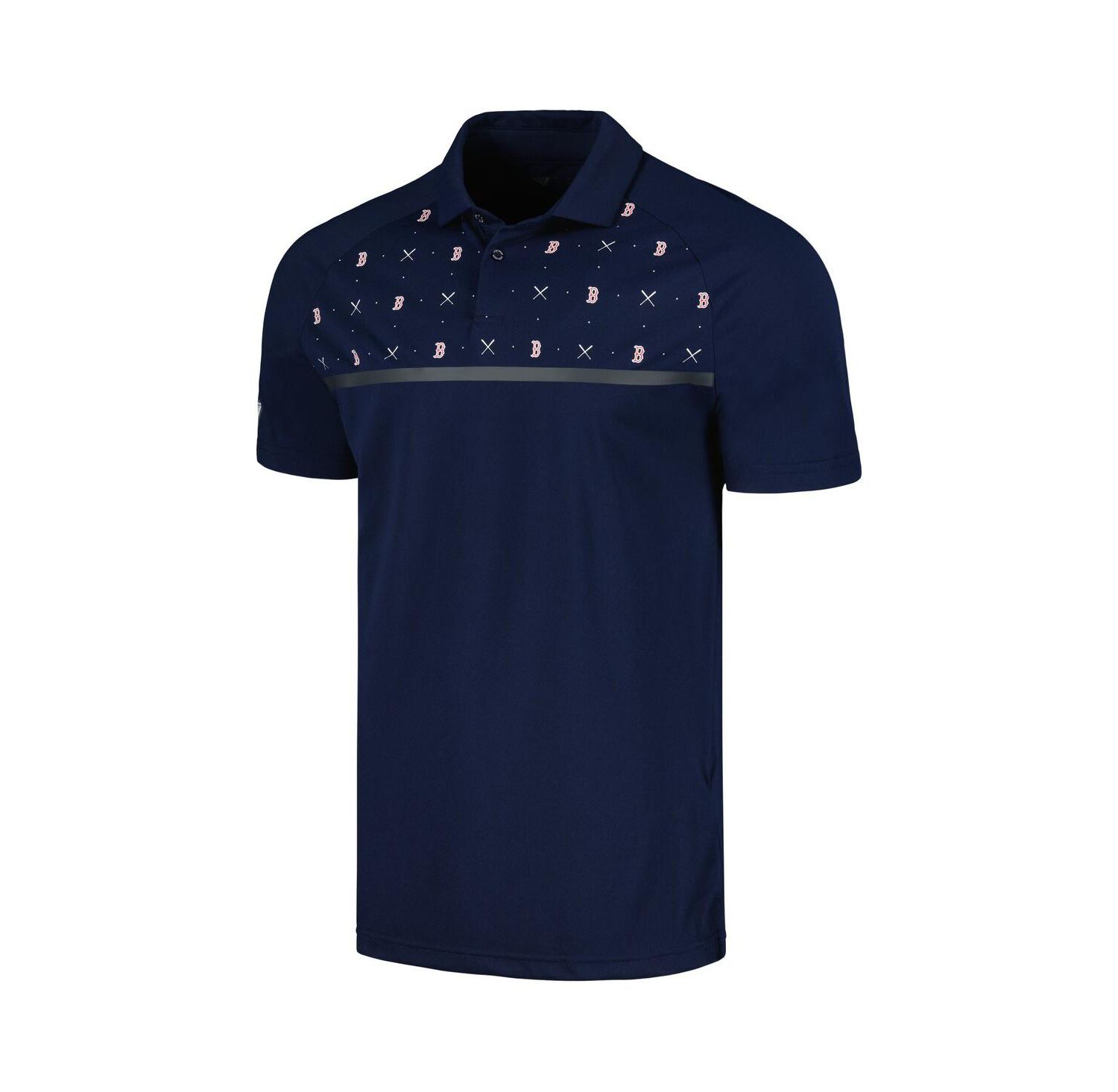 Men's Navy Boston Red Sox Sector Batter Up Raglan Polo