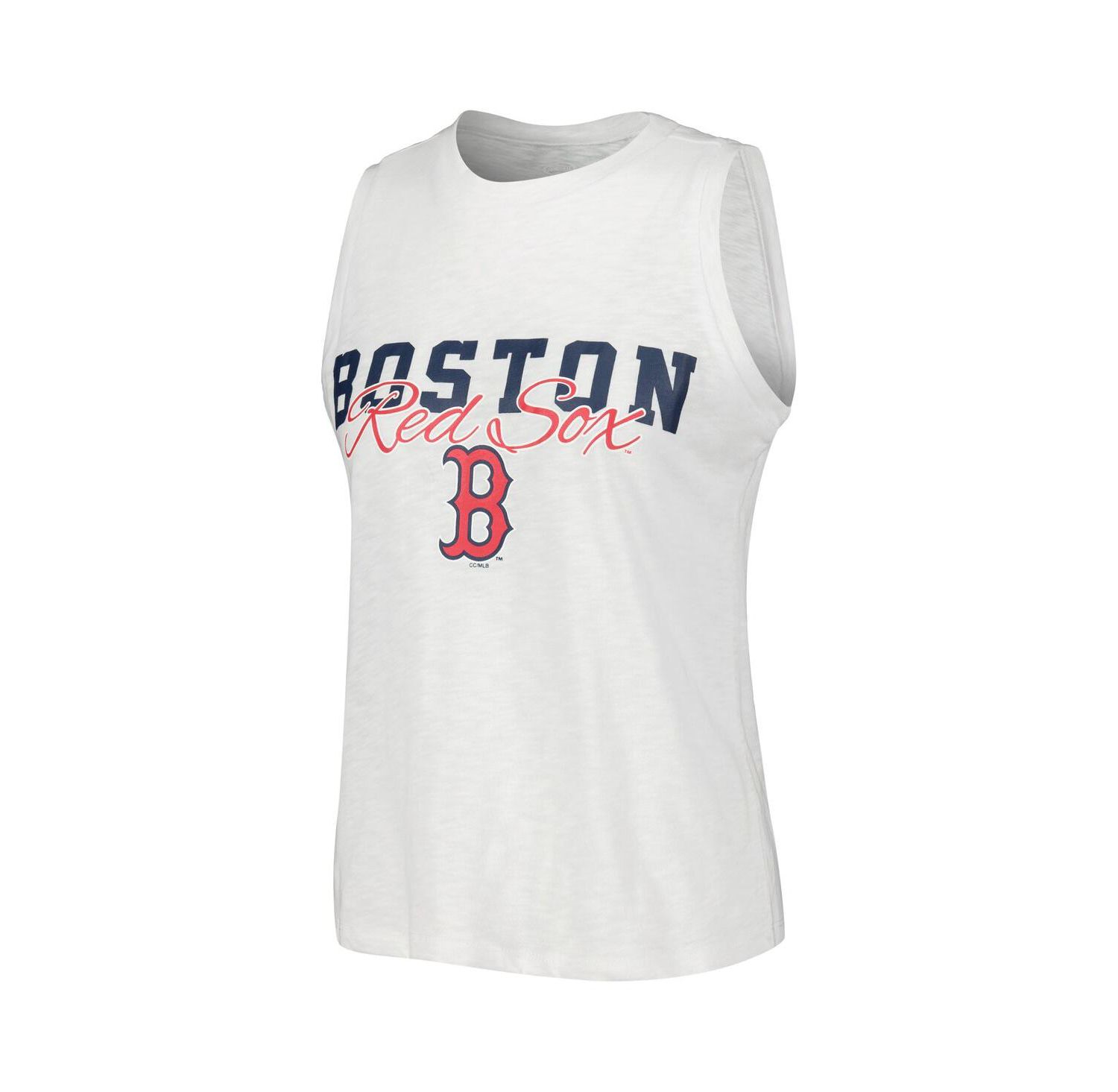 Women's White Boston Red Sox Reel Pinstripe Tank Top Shorts Sleep Set