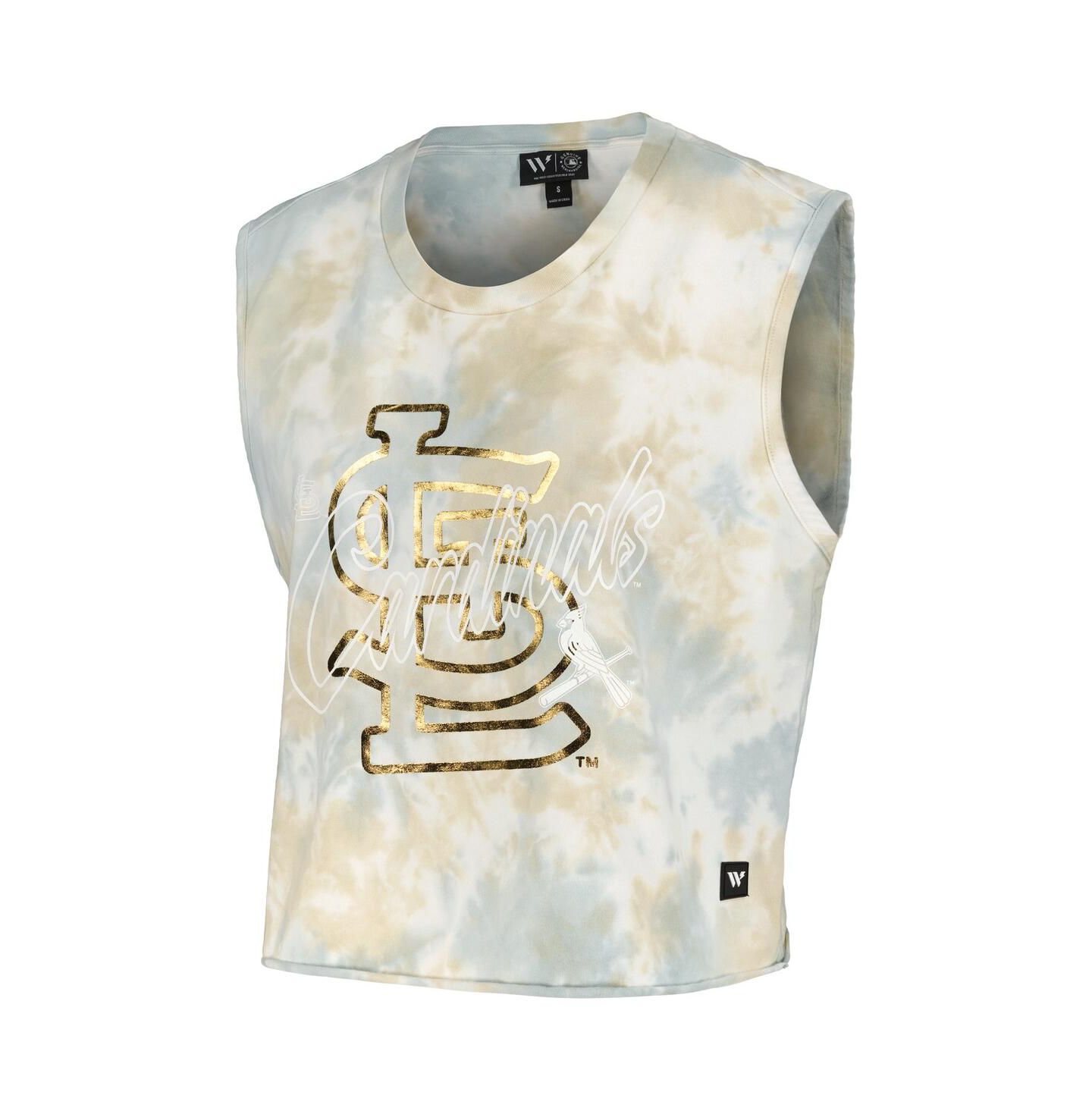 Женский топ The Wild Collective White St. Louis Cardinals Washed Muscle — фото 2