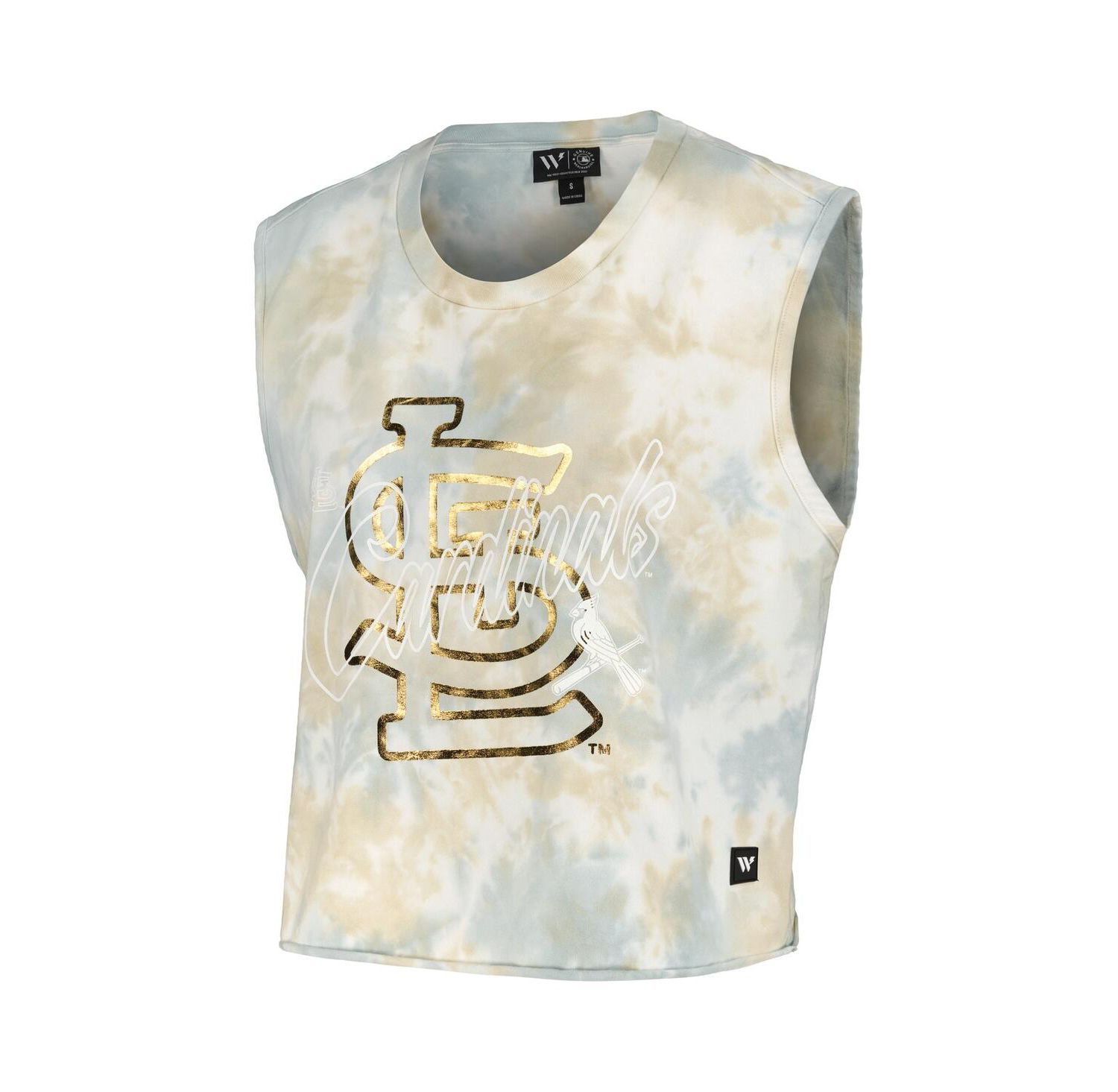Women's White St. Louis Cardinals Washed Muscle Tank Top