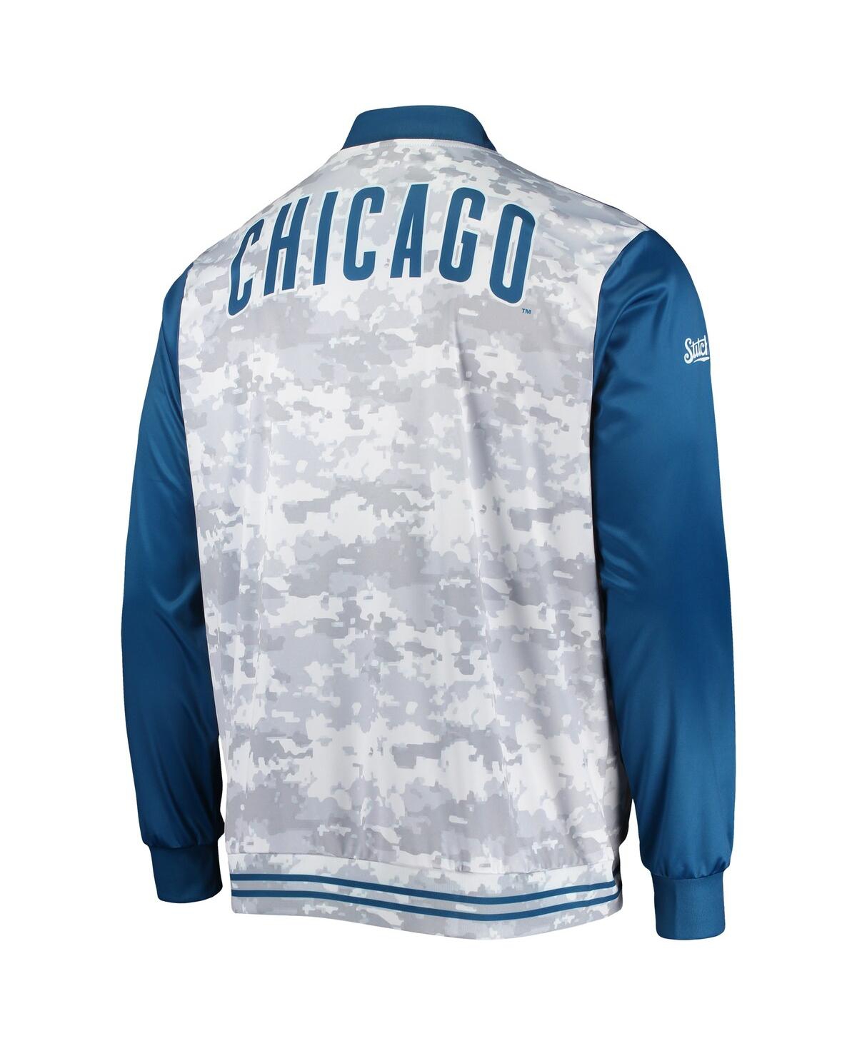 Shop Stitches Men's Royal Chicago Cubs Camo Full-zip Jacket