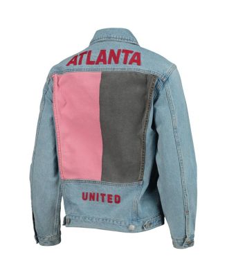 Women's Blue Atlanta United FC Print Denim Button-Up Jacket