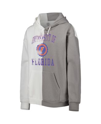 Women's Gray/White Florida Gators Split Pullover Hoodie