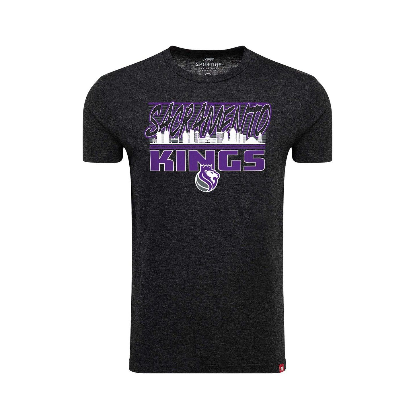Футболка Sportiqe Heather Black Sacramento Kings Comfy Super Soft Tri-Blend — фото 2
