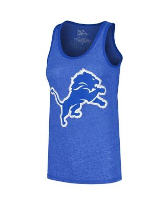 Women's Aidan Hutchinson Heather Blue Detroit Lions Name Number Tri-Blend Tank Top