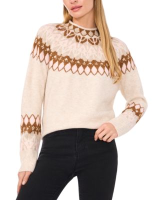 CeCe - Women's Fairisle Long Sleeve Sweater